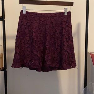Purple lace floral skirt